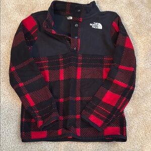 The North Face Black and Red Plaid Fleece